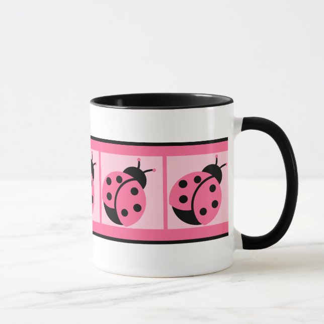 Caneca de Café com Joaninhas Listradas (Direita)