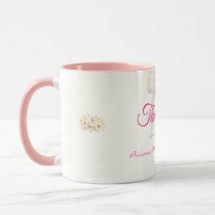 Caneca de Café com Laço Rosa Princesa de Agradecim
