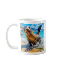 Caneca de Café com Leão-Marinho Fofo