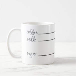 caneca de café com leite de açúcar