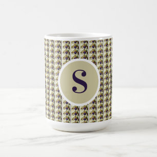 Caneca de café com leite monogramada em vitral per