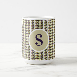 Caneca de café com leite monogramada em vitral per