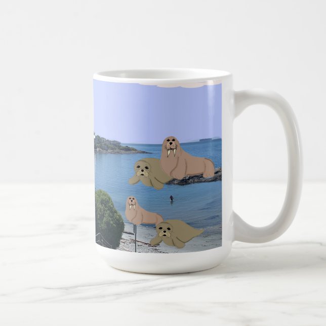 Caneca de Café com Leões-Marinhos e Morsa de Desen (Direita)
