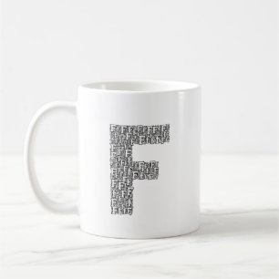 Caneca de Café com Letra F Personalizada de Presen