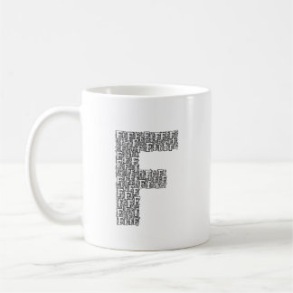 Caneca de Café com Letra F Personalizada de Presen