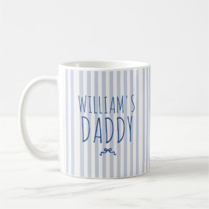 Caneca de café com listras de nome personalizado e
