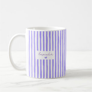 Caneca de Café com Listras e Nome Personalizado Fo