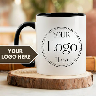 Caneca de café com logotipo de empresa profissiona