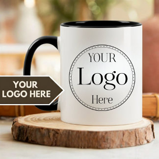 Caneca de café com logotipo de empresa profissiona