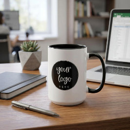 Caneca de café com logotipo de negócios personaliz