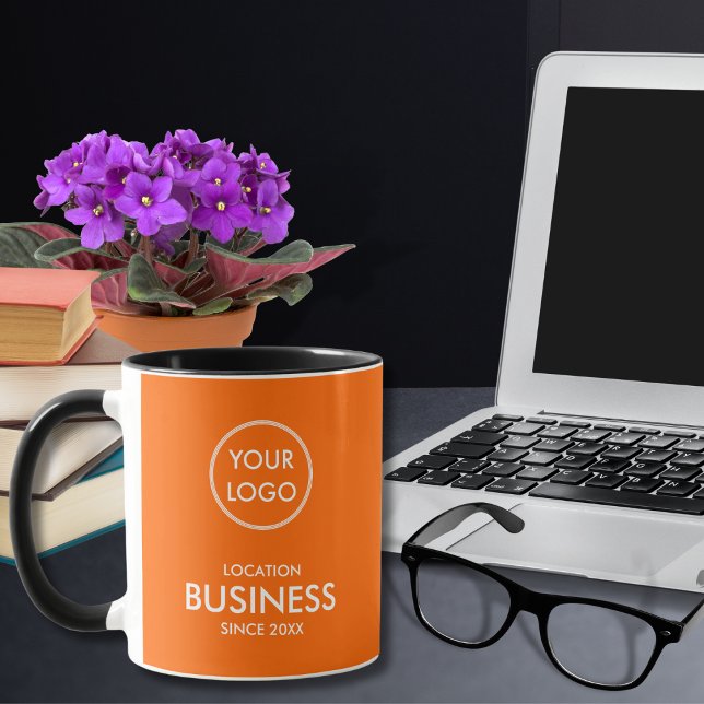 Caneca de Café com Logotipo Empresarial Laranja Pe (Criador carregado)