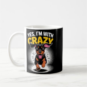 Caneca De Café Com louco guarda cão fofo Doberman Pinscher engraç
