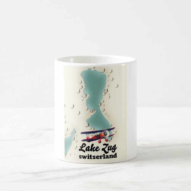Caneca de café com mapa do lago de Staz Suíça (Centro)