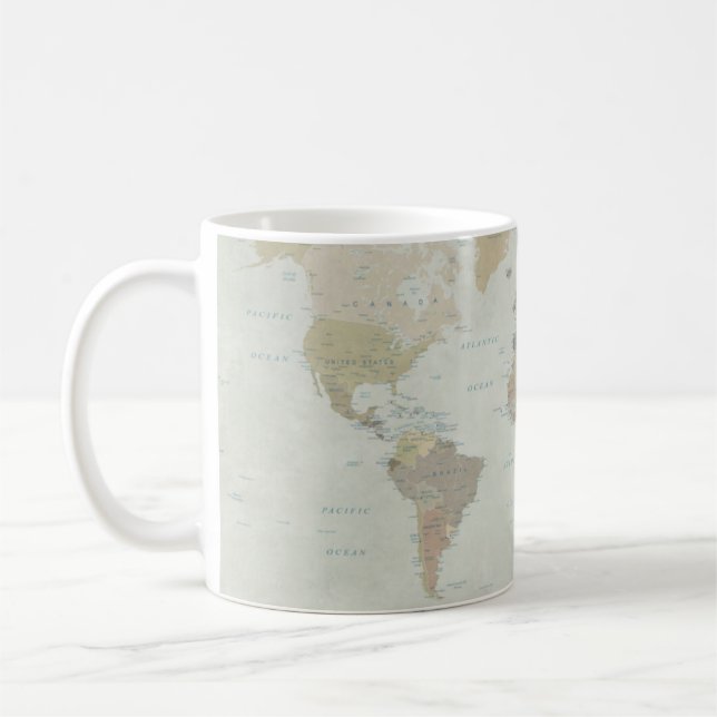 Caneca de Café com Mapa Mundial (Esquerda)