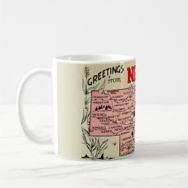 Caneca de café com mapa vintage de Nebraska
