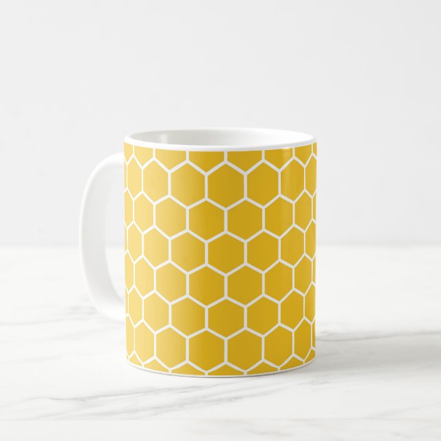 Caneca de Café com Mel Abelha Favo de Mel (Frente Esquerda)