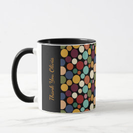 Caneca de café com mensagem personalizada e círcul