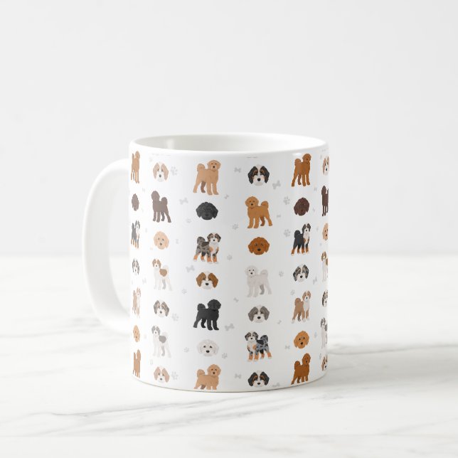 Caneca de café com mistura de cães Cockapoo (Frente Esquerda)