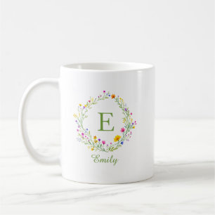 Caneca de Café com Monograma de Nome de Grinalda d