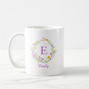 Caneca de Café com Monograma de Nome de Grinalda d