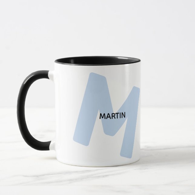 Caneca de Café com Monograma e Nome Grande e Moder (Esquerda)