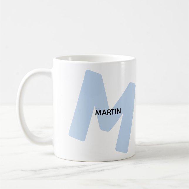 Caneca de Café com Monograma e Nome Grande e Moder (Esquerda)