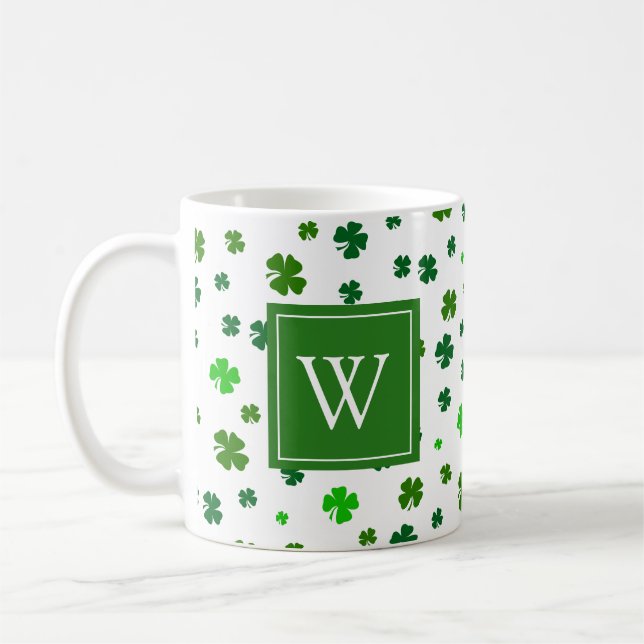 Caneca de Café com Monograma Inicial do Trevo Irla (Esquerda)