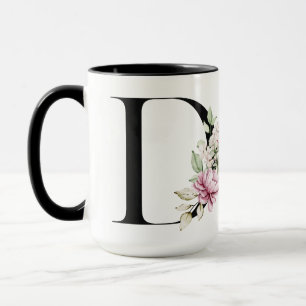 Caneca de café com monograma Letra D