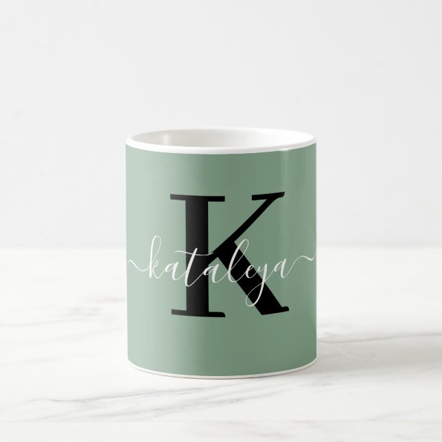 Caneca de Café com Monograma Preto Personalizado c (Centro)