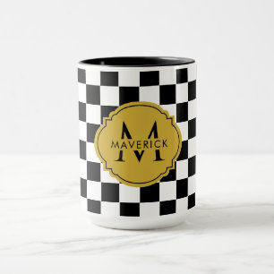 Caneca de Café com Nome Inicial Personalizado Padr