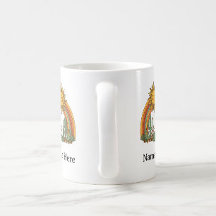 Caneca de café com nome personalizado de cacto arc