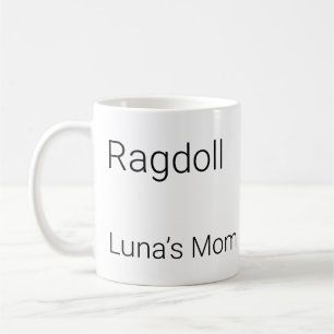Caneca de Café com Nome Personalizado de Gato Ragd
