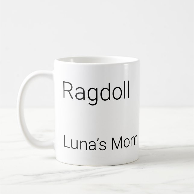 Caneca de Café com Nome Personalizado de Gato Ragd (Esquerda)