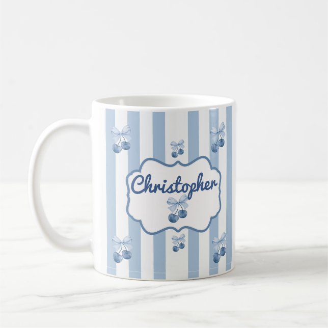 Caneca de Café com Nome Personalizado e Listras Fo (Esquerda)
