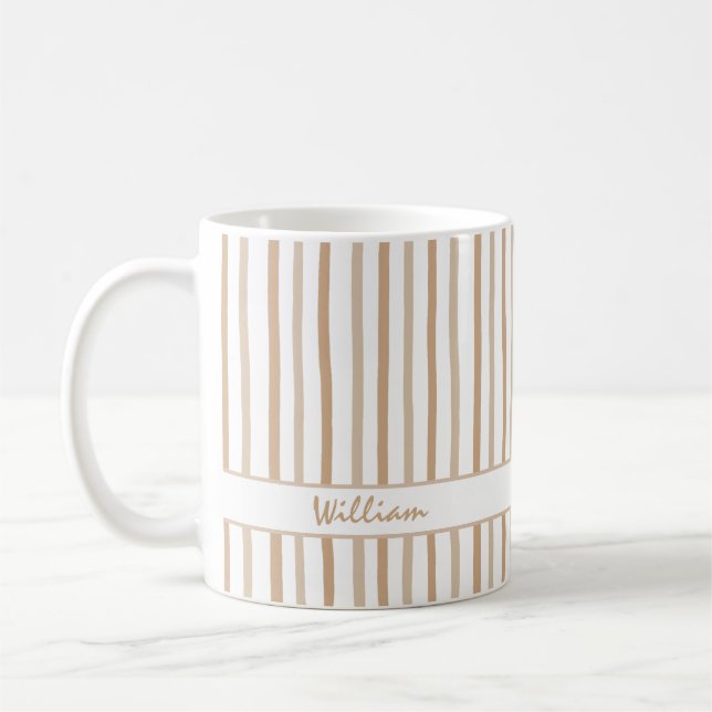 Caneca de Café com Nome Personalizado e Listras Fo (Esquerda)