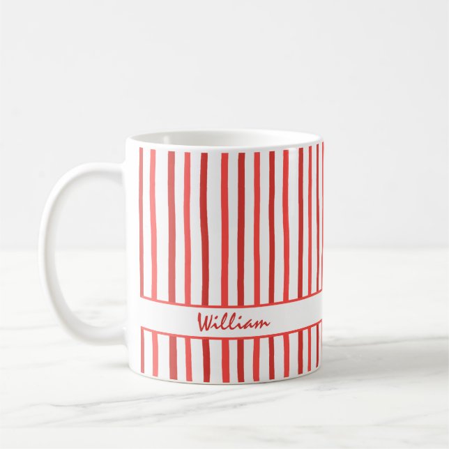Caneca de Café com Nome Personalizado e Listras Fo (Esquerda)