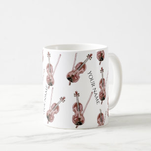 Caneca de Café com Nome Personalizado e Padrão de