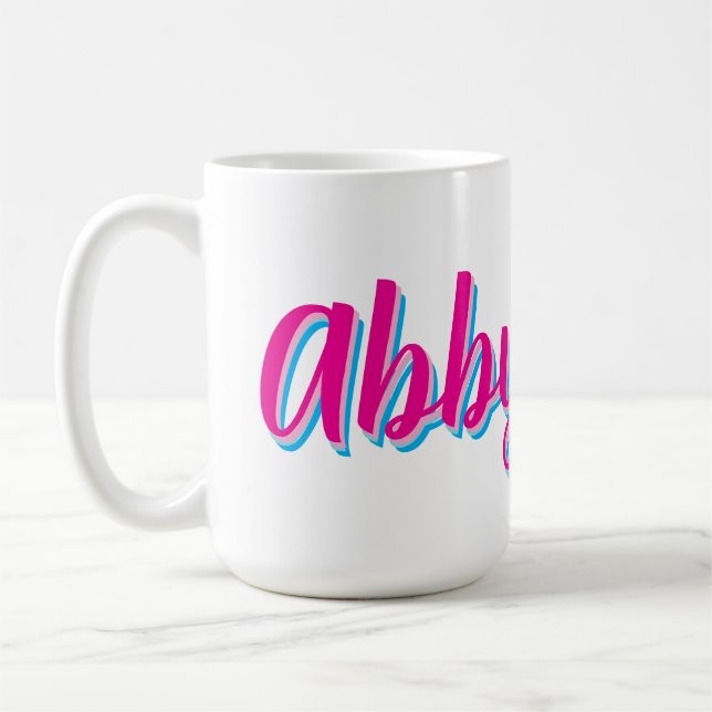 Caneca de Café com Nome Personalizado | Rosa Azul (Esquerda)