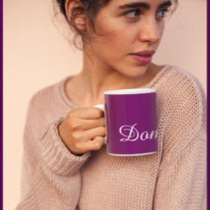 Caneca de Café com Nome Personalizável Roxo na Mod