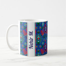 Caneca De Café Com o nome 💙 Bello padrão turco Iznik