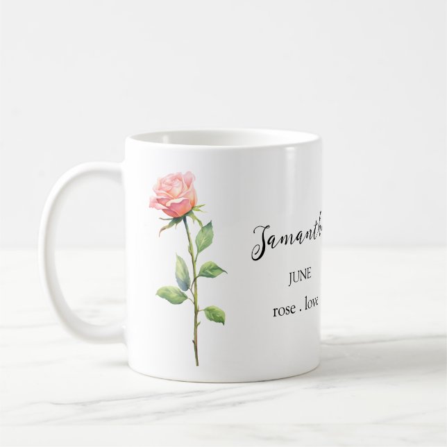CANECA DE CAFÉ COM O NOME DO MÊS E A FLOR DE NASCI (Esquerda)