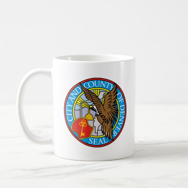 Caneca de café com o selo de Denver, Colorado (Esquerda)