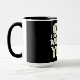 Caneca de Café com Olhos Retrô Engraçados "ESTOU D