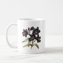 Caneca de café com orquídeas negras clássicas