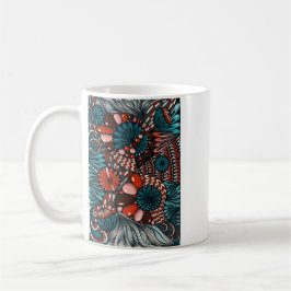 Caneca de Café com Padrão Artsy Zentangle Neurogra