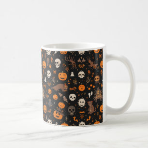 Caneca de Café com Padrão Assustador Vintage - Clá