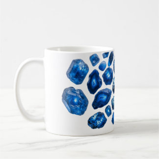 Caneca de Café com Padrão Azul Safira