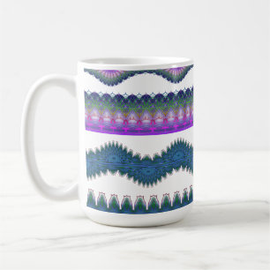 Caneca de Café com Padrão Boho Ziguezague