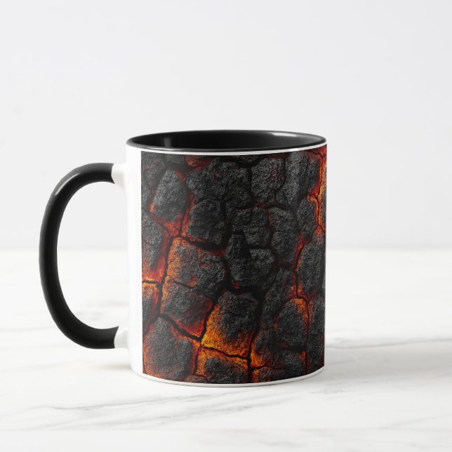Caneca de Café com Padrão Damasco Escuro (Esquerda)