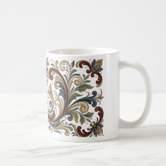 Caneca de Café com Padrão de Arte Popular Escandin
